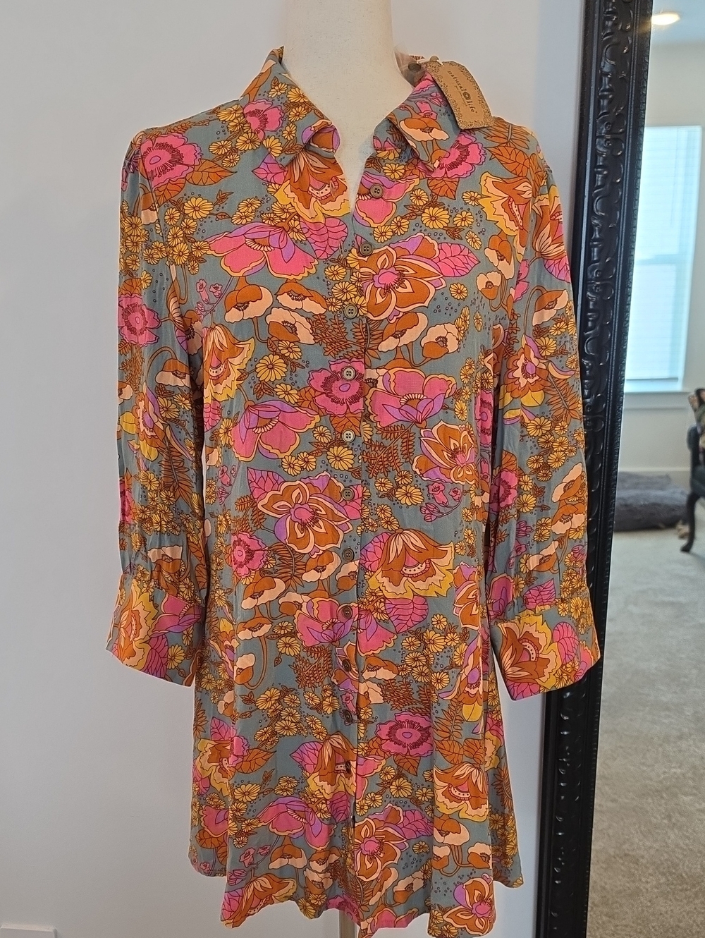 Natural Life Twiggy Mini Shirt Dress NWT